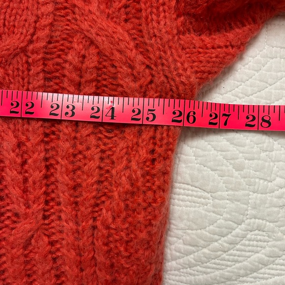 Stockholm Atelier & Other Stories chunky cable orange wool mohair sweater XL - Picture 6 of 7